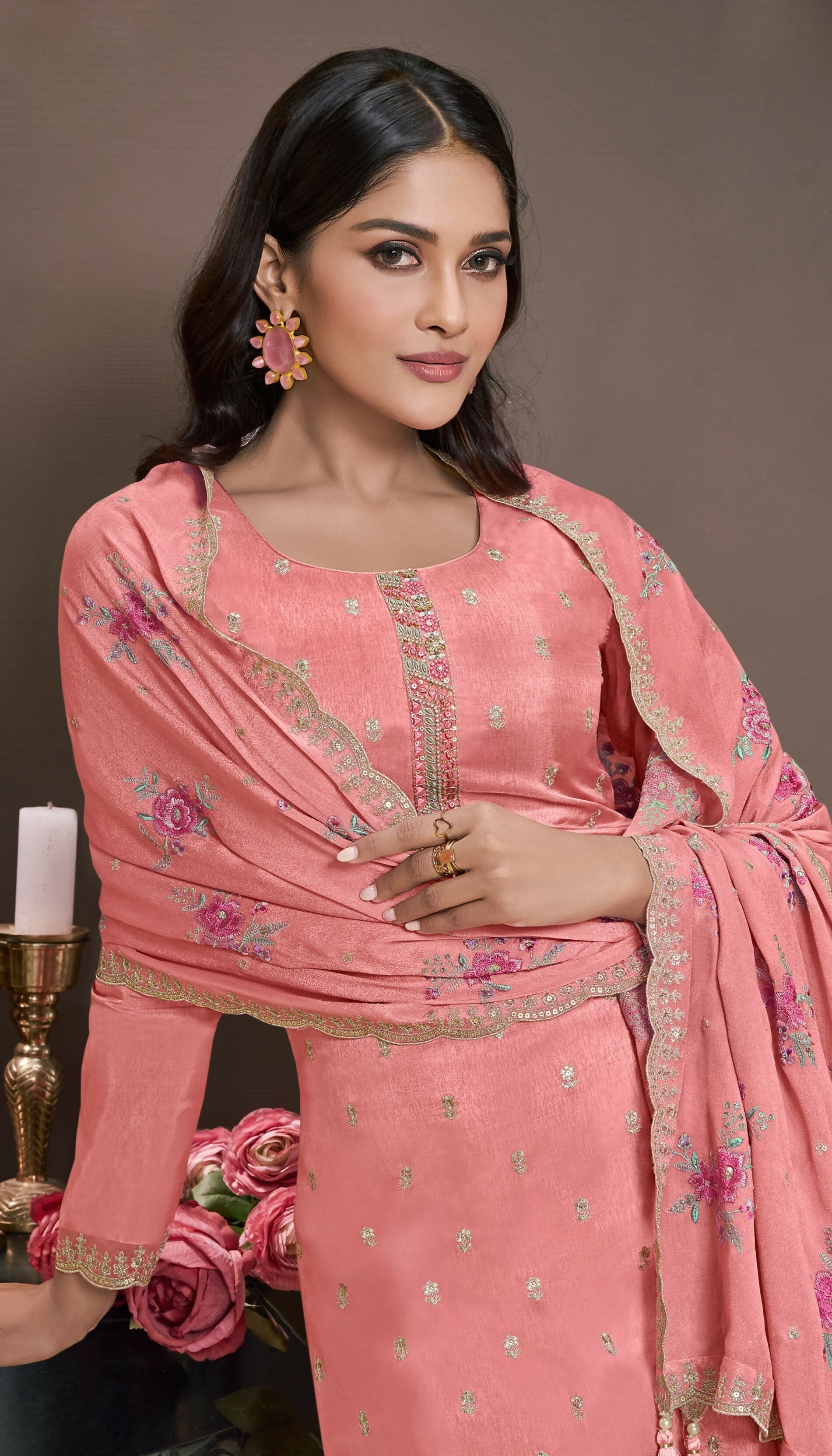 Anaita Pink Silk Embroidered Stitched Salwar Suit - Distacart