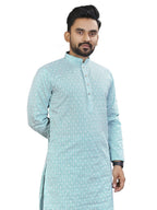 Anaita Light_Blue Lucknowi Work Silk Straight Kurta