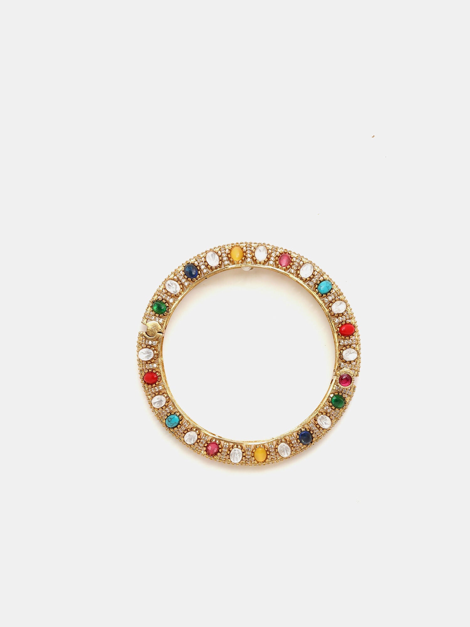 Ruby Raang 22k Gold Polished Multi Kundan Bracelet - Distacart