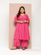 Sztori Women Ethnic Motifs Printed Regular Gotta Patti Kurta with Palazzos