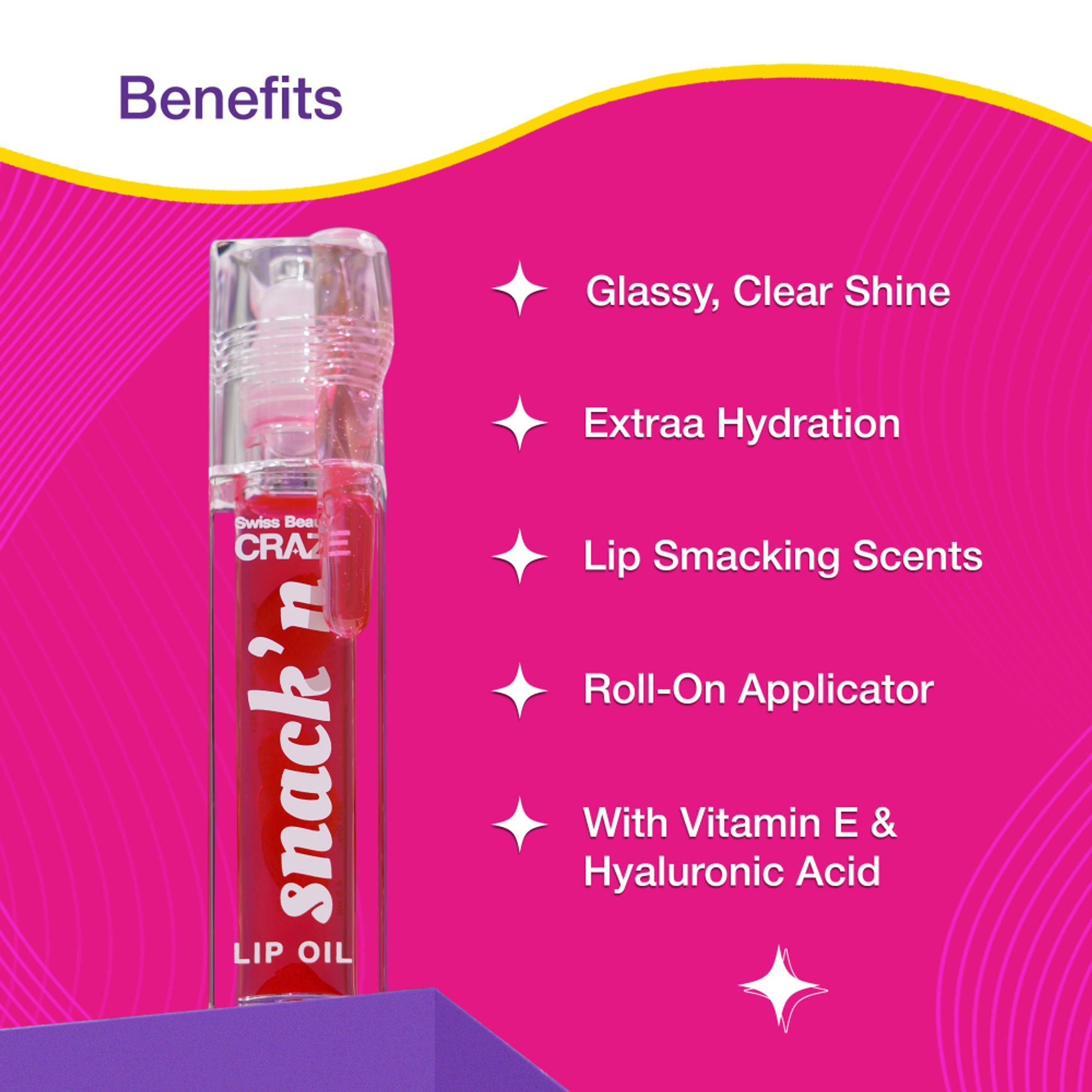 Swiss Beauty Craze Snack'N Nourishing Lip Oil - 1. Cinnamon Roll - Distacart