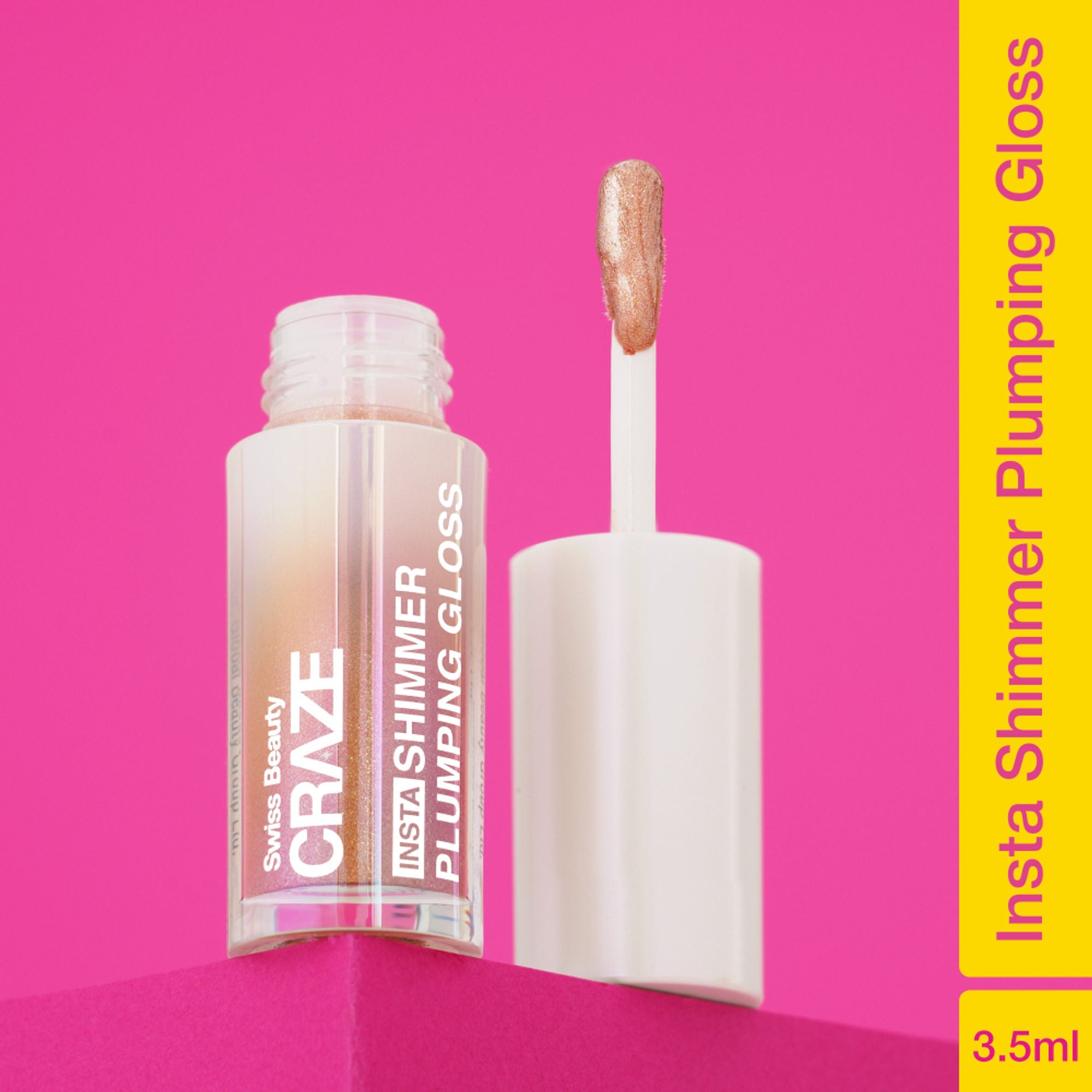 Swiss Beauty CRAZE Insta Shimmer Plumping Gloss |Super Glossy | Non-sticky & Moisturising 1 Main Character - Distacart