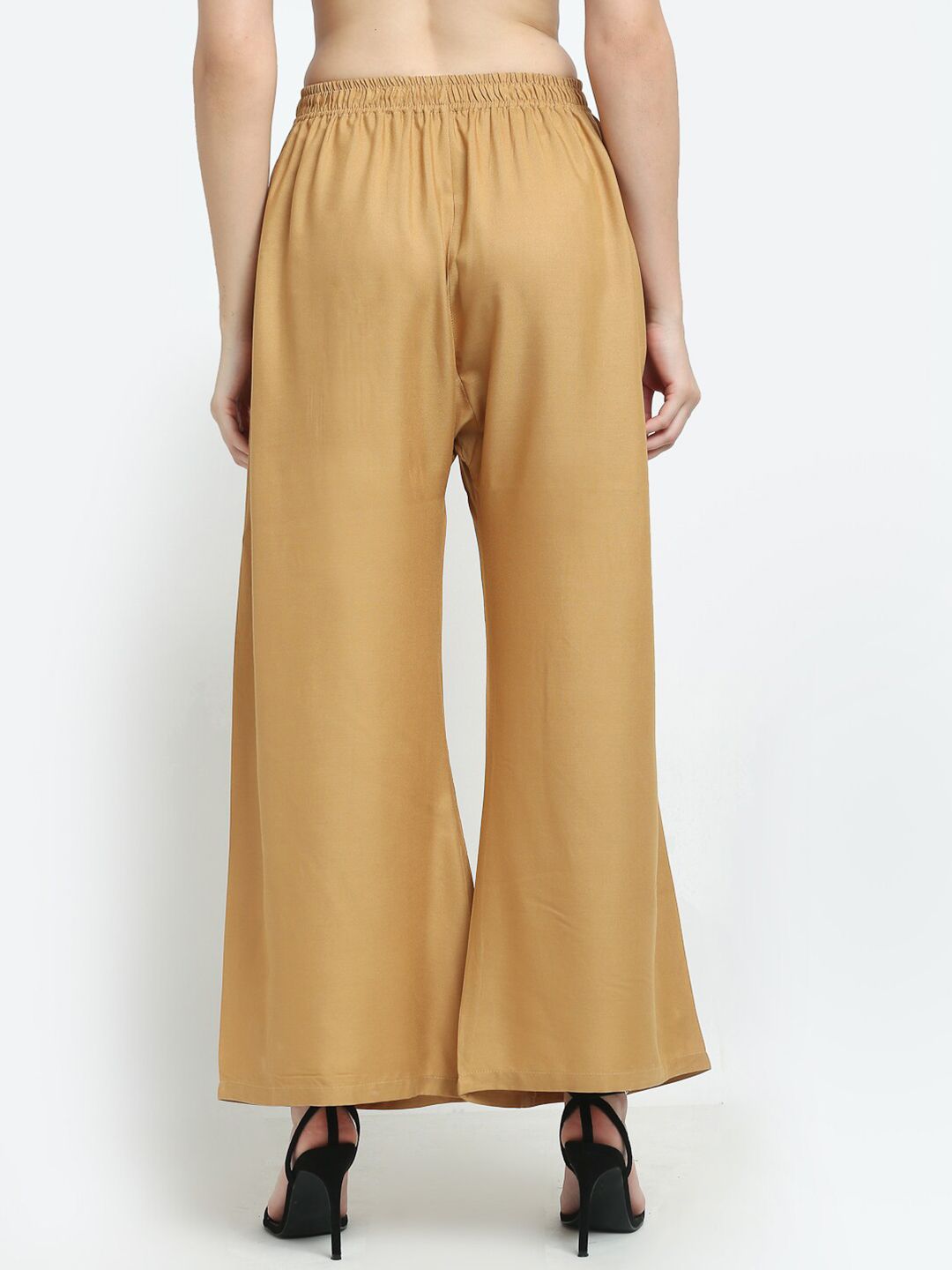 TAG 7 Women Pack of 2 Black & Beige Solid Wide-Leg Palazzos