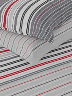 Nautica Bradford Grey & White Striped Cotton 160 TC King Bedsheet With 2 Pillow Covers