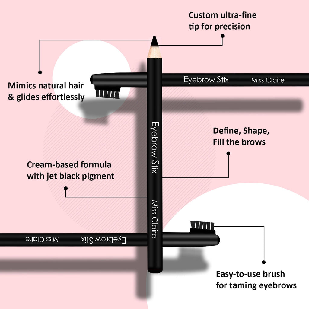 Miss Claire Eyebrow Stix - Black - Distacart