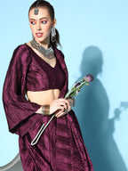 Tikhi Imli Burgundy Accordion Pleated Ready to Wear Saree - Distacart