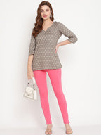 TAG 7 Set Of 2 Pink & Red Solid Leggings