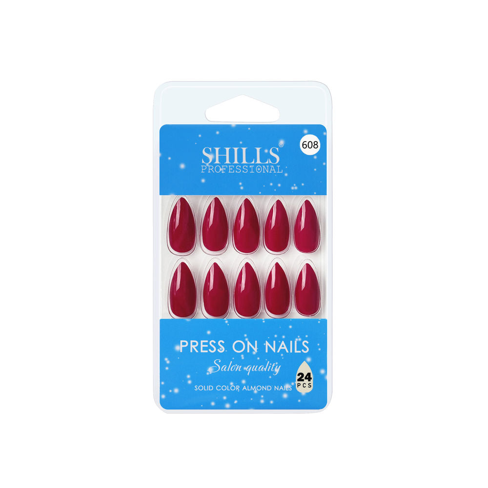 shills professional reusable press on nails almond spn608