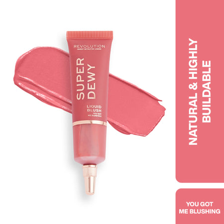 Makeup Revolution Superdewy Liquid Blusher - Ultra Pigmented-Dewy & Radiant Formula You Had Me At First Blush - You Got Me Blushing