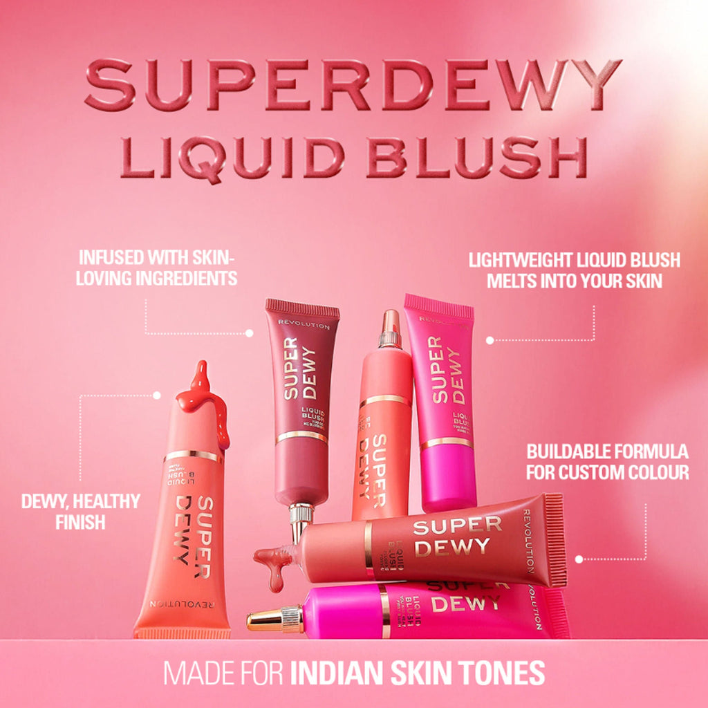 Makeup Revolution Superdewy Liquid Blusher - Ultra Pigmented-Dewy & Radiant Formula You Had Me At First Blush - You Got Me Blushing - Distacart