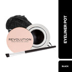 Makeup Revolution Gel Eyeliner Pot with Brush - Black