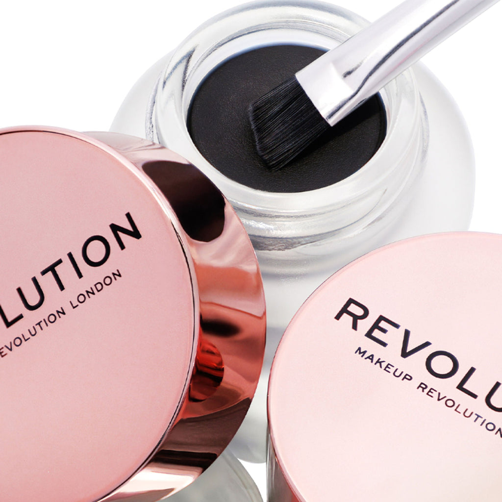Makeup Revolution Gel Eyeliner Pot with Brush - Black - Distacart