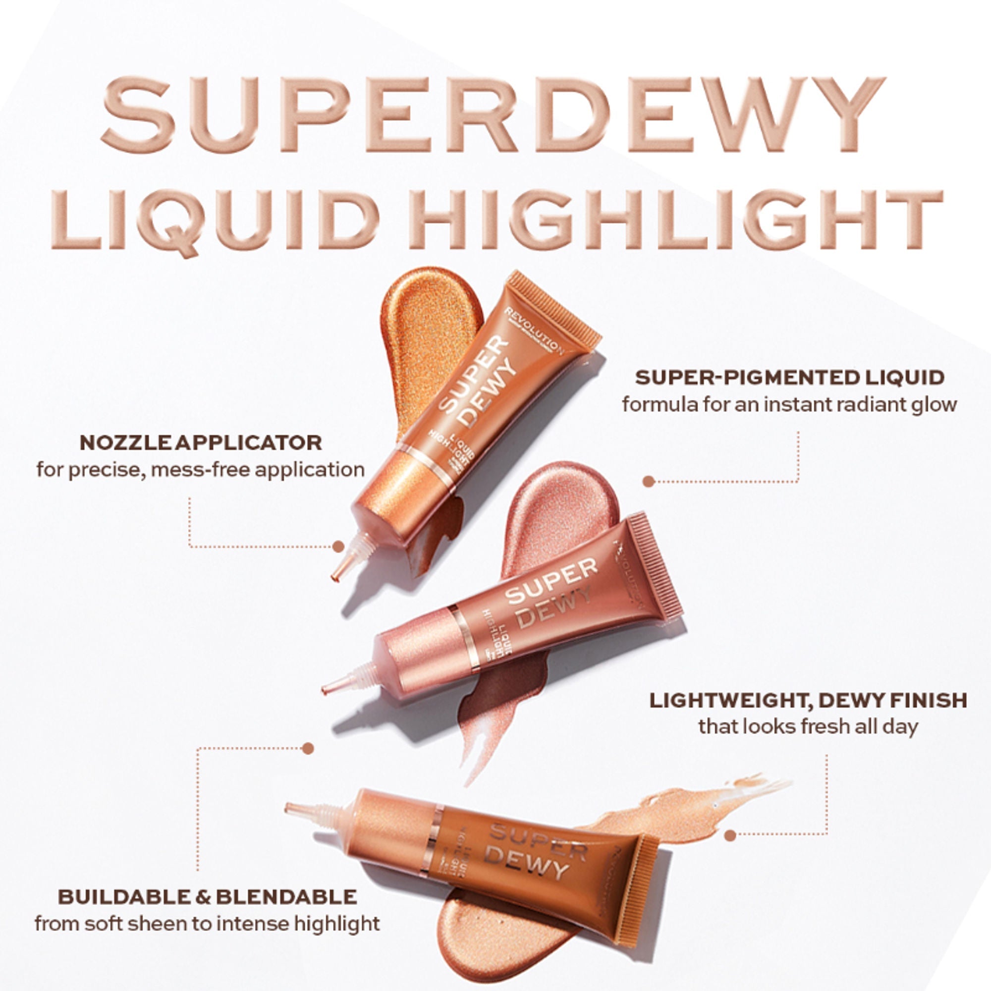 Makeup Revolution Superdewy Liquid Highlighter - Pink Light