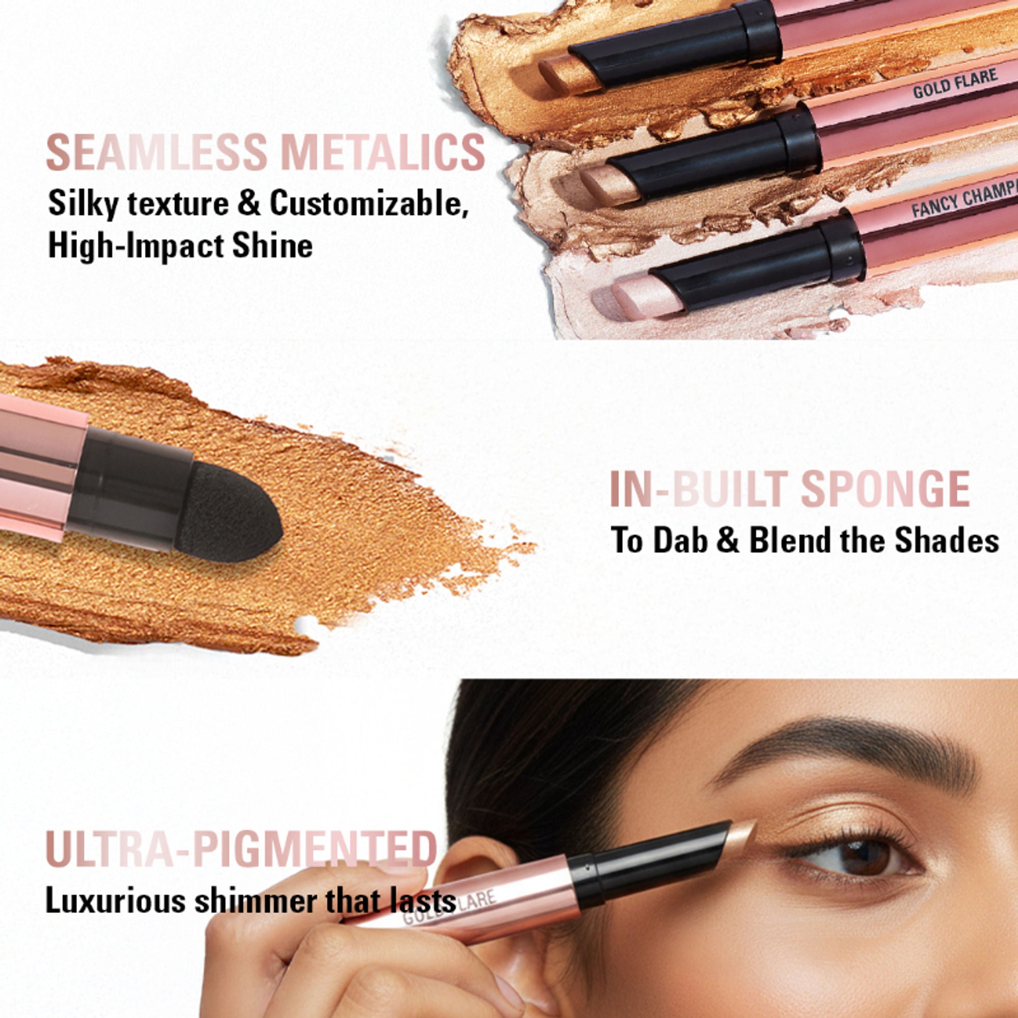 Makeup Revolution Lustre Wand Shadow Stick - Gold Flare - Distacart
