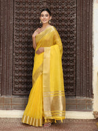 Shree Shyam Fashion Yellow Cotton Saree - Distacart