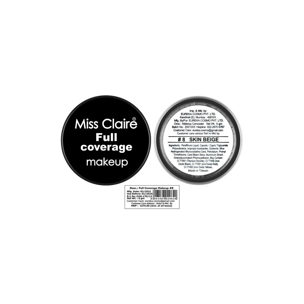 Miss Claire Full Coverage Makeup + Concealer - 8 - Distacart