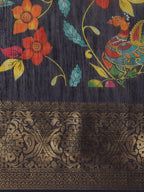 Saree Mall Navy Blue Kalamkari Saree - Distacart
