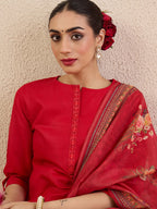 Indo Era Women Solid Kurta with Pyjama & Dupatta - Distacart