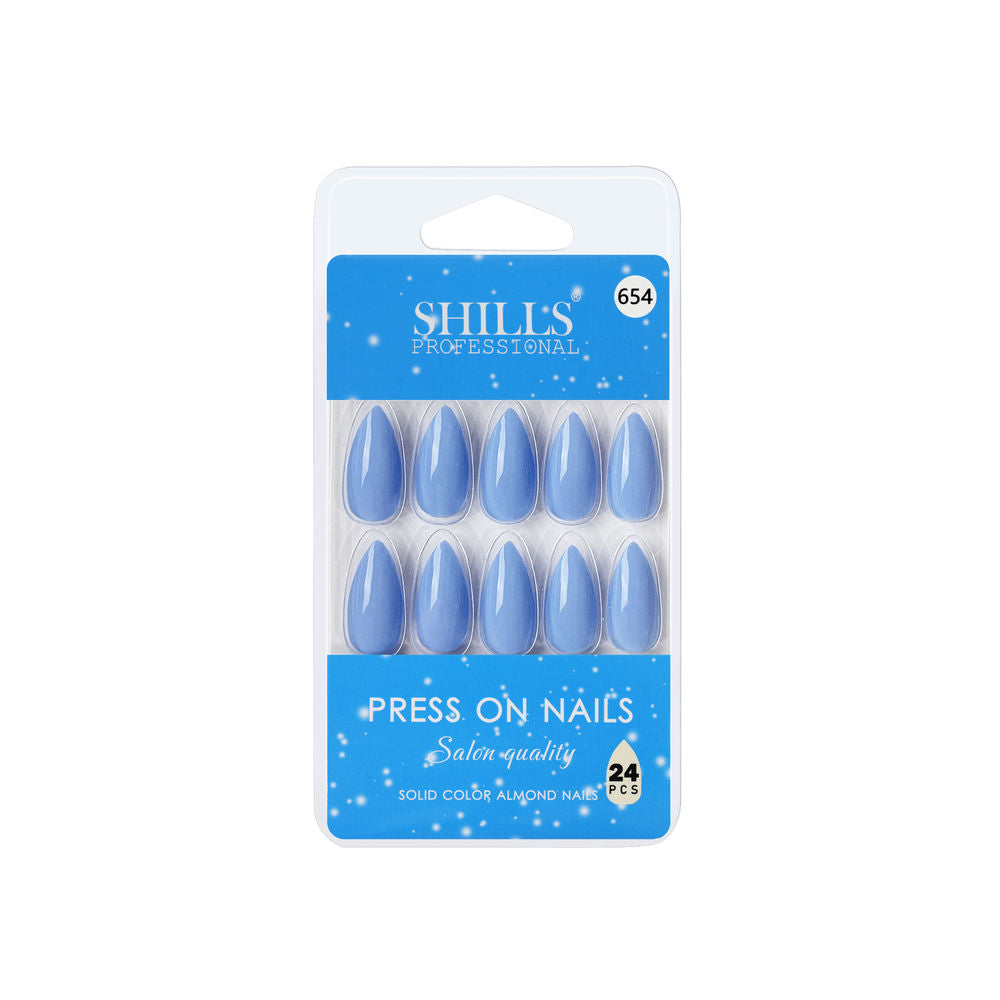 shills professional reusable press on nails almond spn654