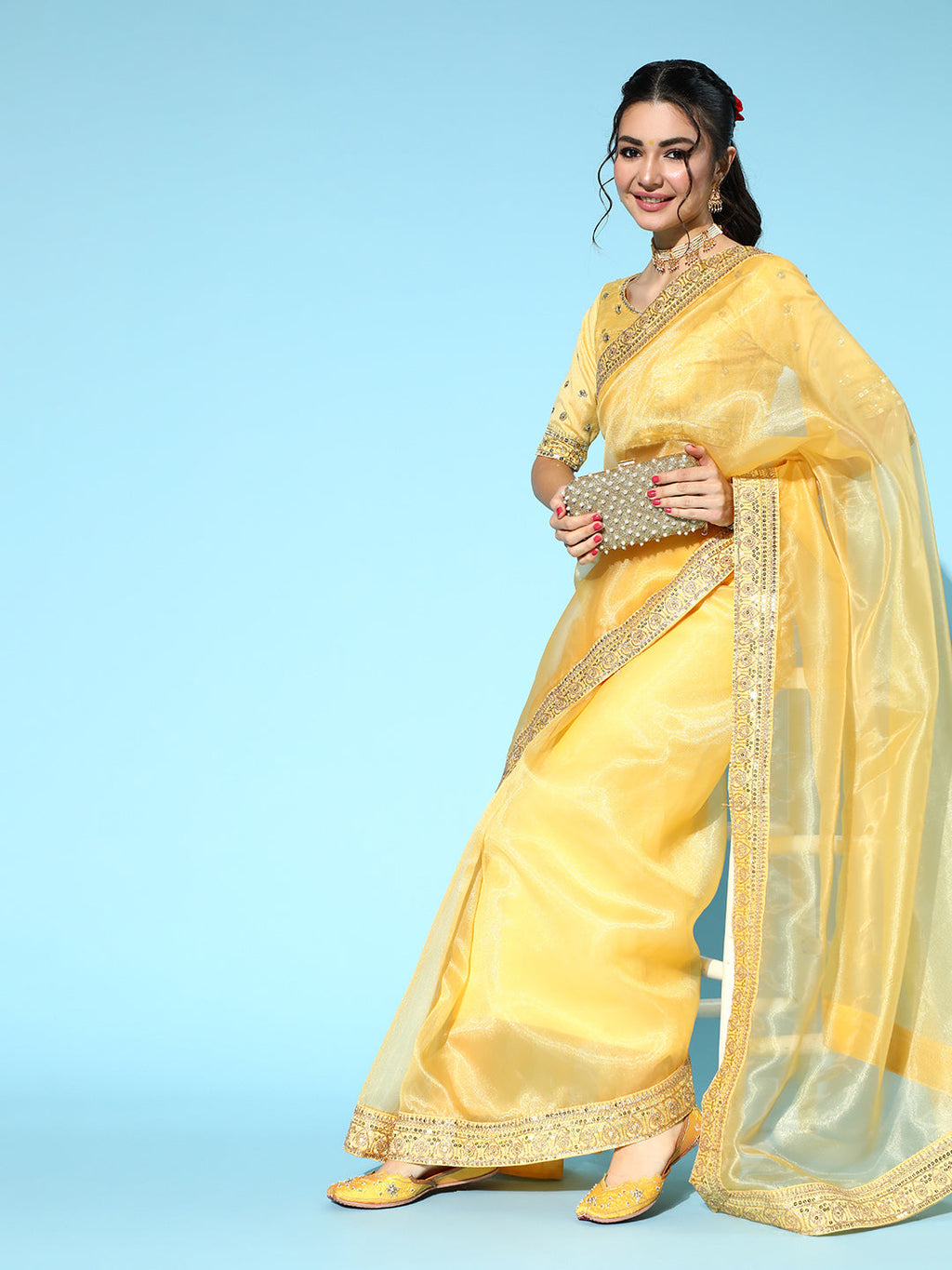 Saree Mall Solid Saree with Woven Design Border - Distacart