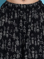 TAG 7 Ethnic Motifs Printed Pure Cotton Flared Ethnic Palazzo