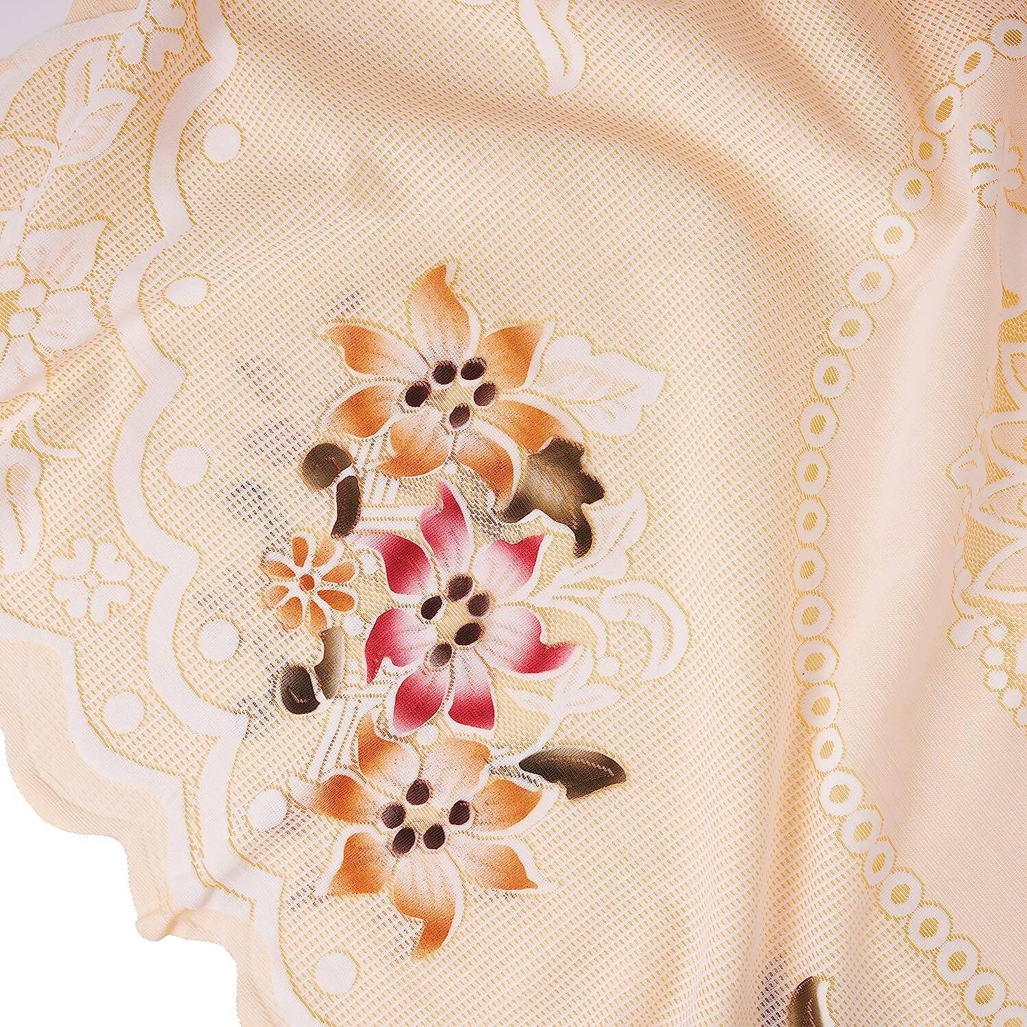 Kuber Industries Floral Cotton 6 Seater Dinning Table Cover