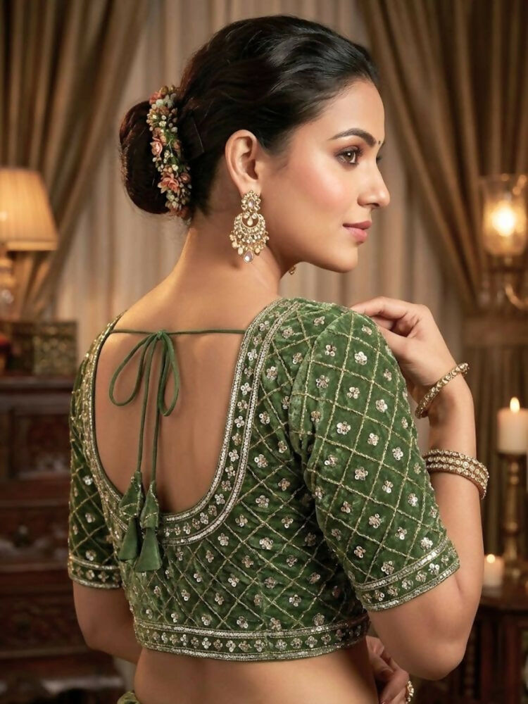 Joban Fashion Mehndi Fandy Satin Silk Party Wear Sarees - Distacart