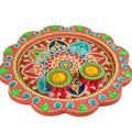 Kundan HandiKrafts Mdf Flower Pooja Thali - Red - Distacart