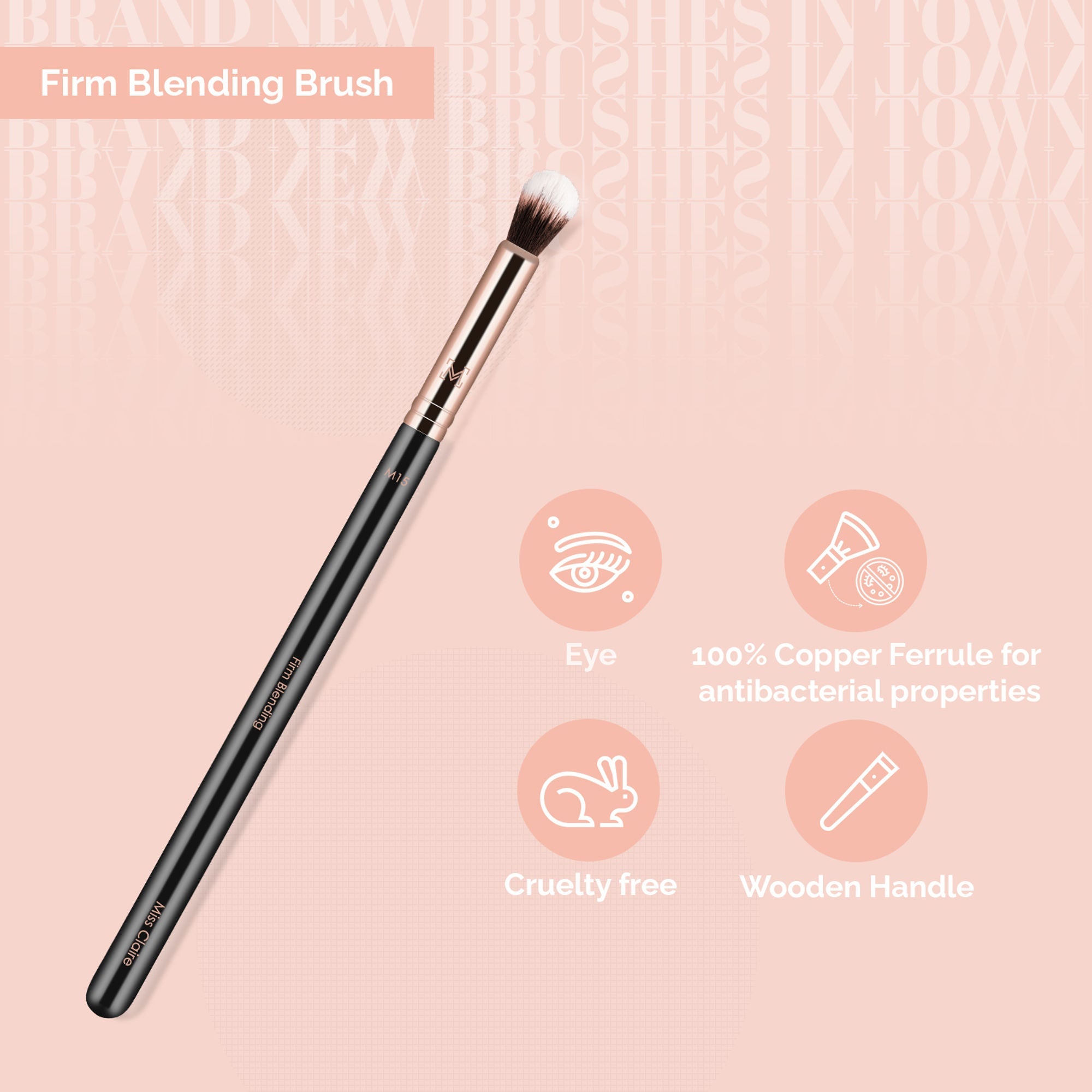 Miss Claire M15 - Firm Blending Brush - Rose Gold
