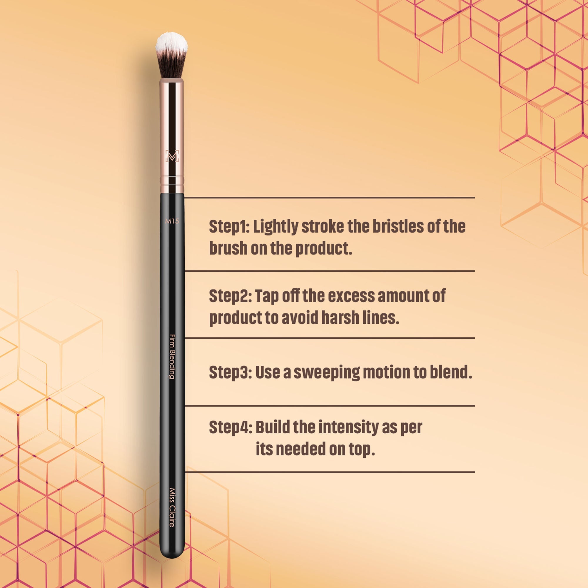 Miss Claire M15 - Firm Blending Brush - Rose Gold