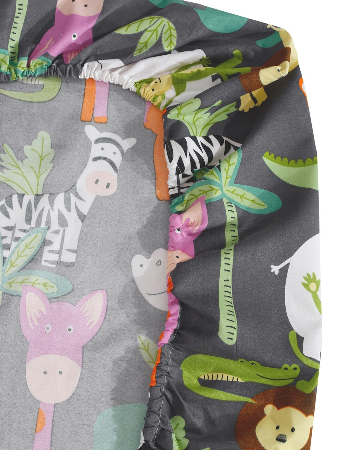 KLOTTHE Grey & Orange Cartoon Character Printed 300 TC King Bedsheet With 2 Pillow covers - Distacart