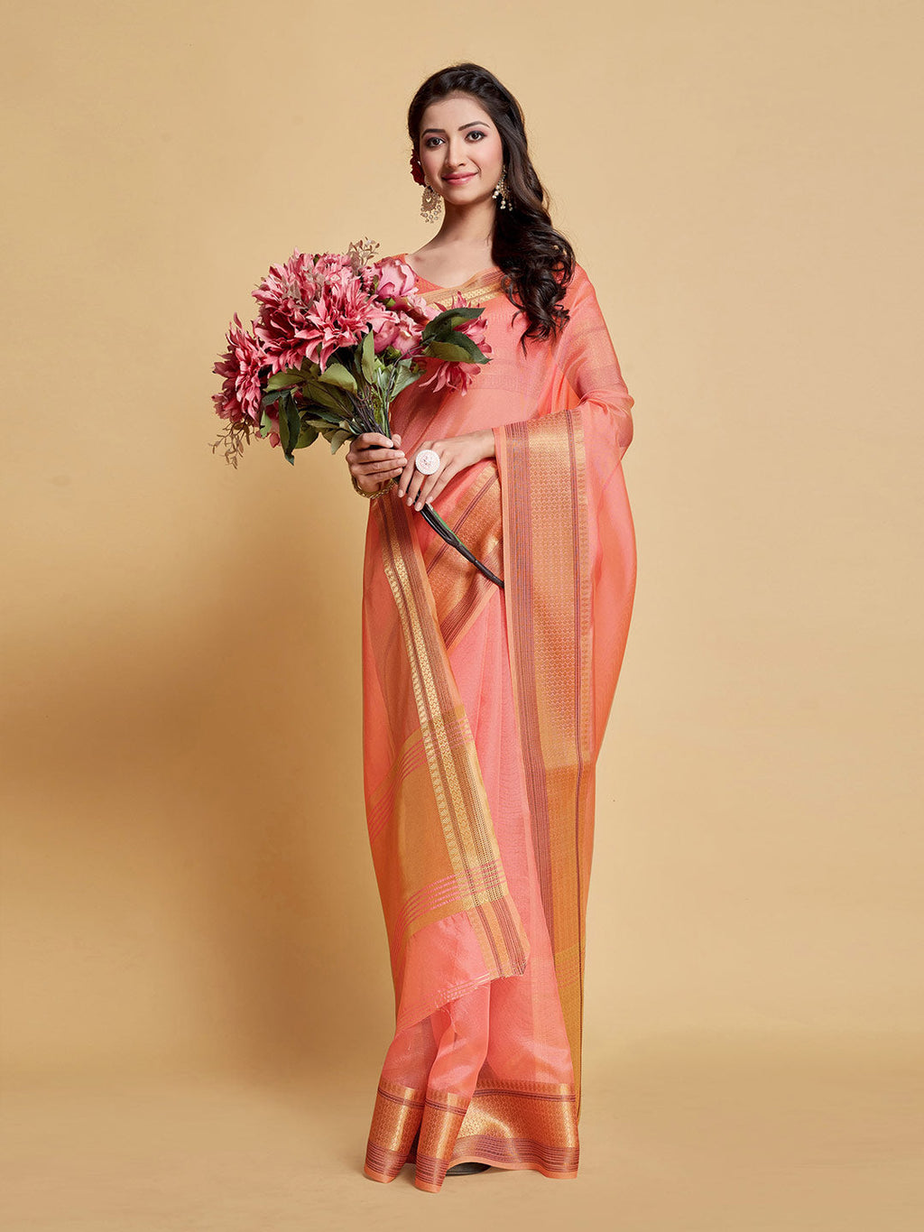 Sangria Woven Design Border Art Silk Banarasi Saree