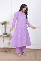 Miravan Womens Lavender Angrakha Kurta Set - Distacart