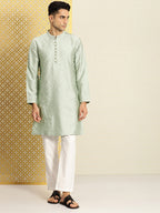 House of Pataudi Jashn Embroidered Thread Work Sequined Kurta
