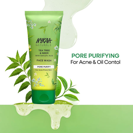 Nykaa Anti-Acne Face Wash With Salicylic Acid, Tea Tree & Neem - For Oily & Acne Prone Skin - Salicylic Acid Tea Tree Neem