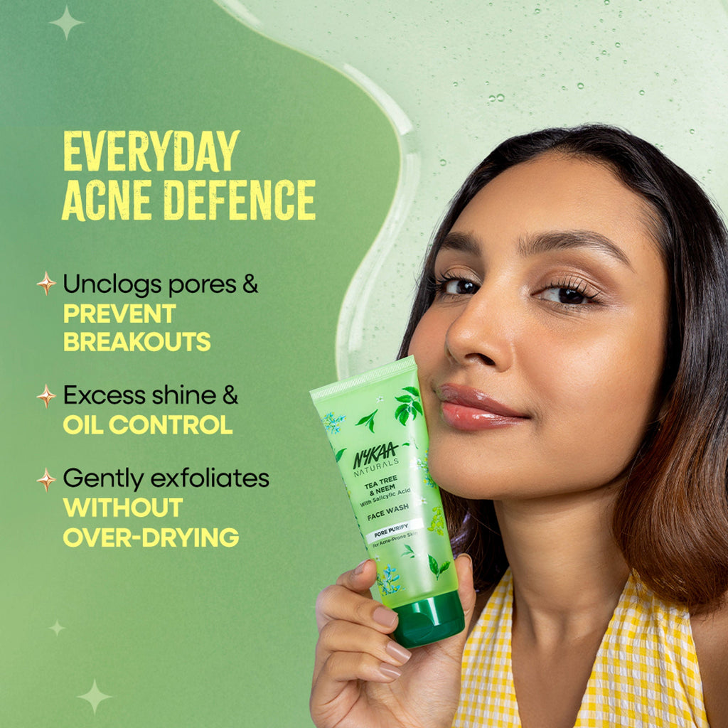 Nykaa Anti-Acne Face Wash With Salicylic Acid, Tea Tree & Neem - For Oily & Acne Prone Skin - Salicylic Acid Tea Tree Neem