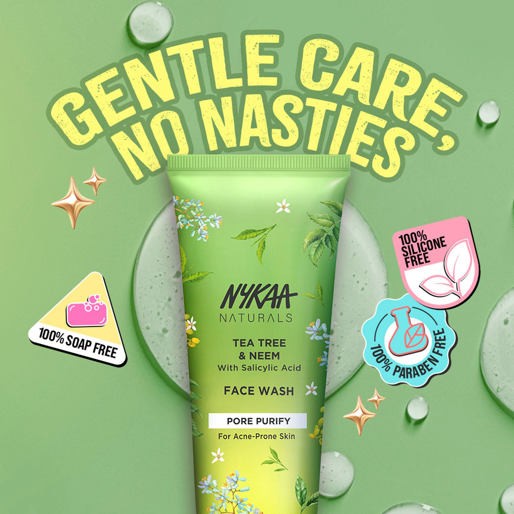 Nykaa Anti-Acne Face Wash With Salicylic Acid, Tea Tree & Neem - For Oily & Acne Prone Skin - Salicylic Acid Tea Tree Neem