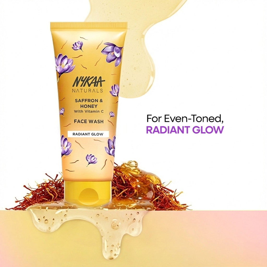 Nykaa Anti-Acne Face Wash With Salicylic Acid, Tea Tree & Neem - For Oily & Acne Prone Skin - Vitamin C Saffron Honey