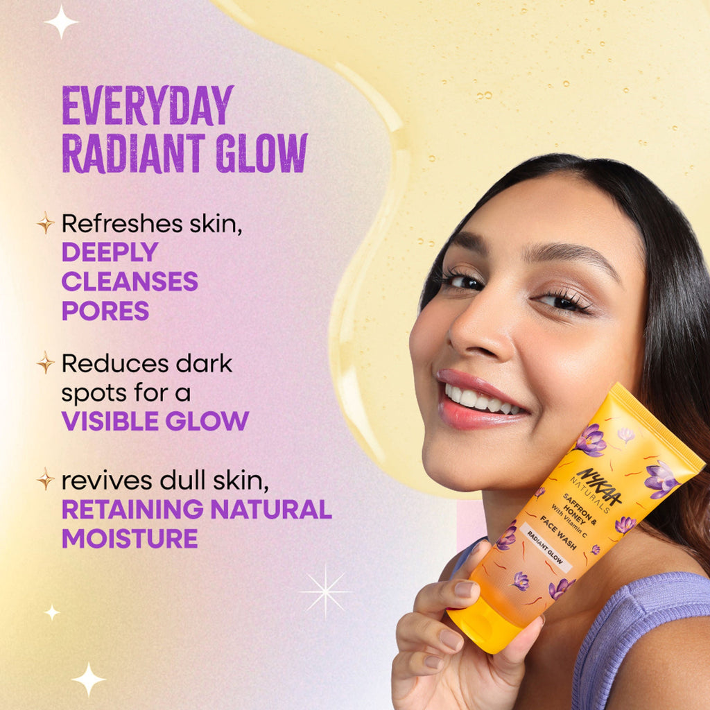 Nykaa Anti-Acne Face Wash With Salicylic Acid, Tea Tree & Neem - For Oily & Acne Prone Skin - Vitamin C Saffron Honey