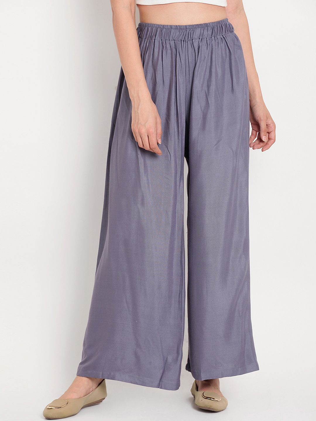 TAG 7 Women Pack of 2 Solid Flared Palazzos