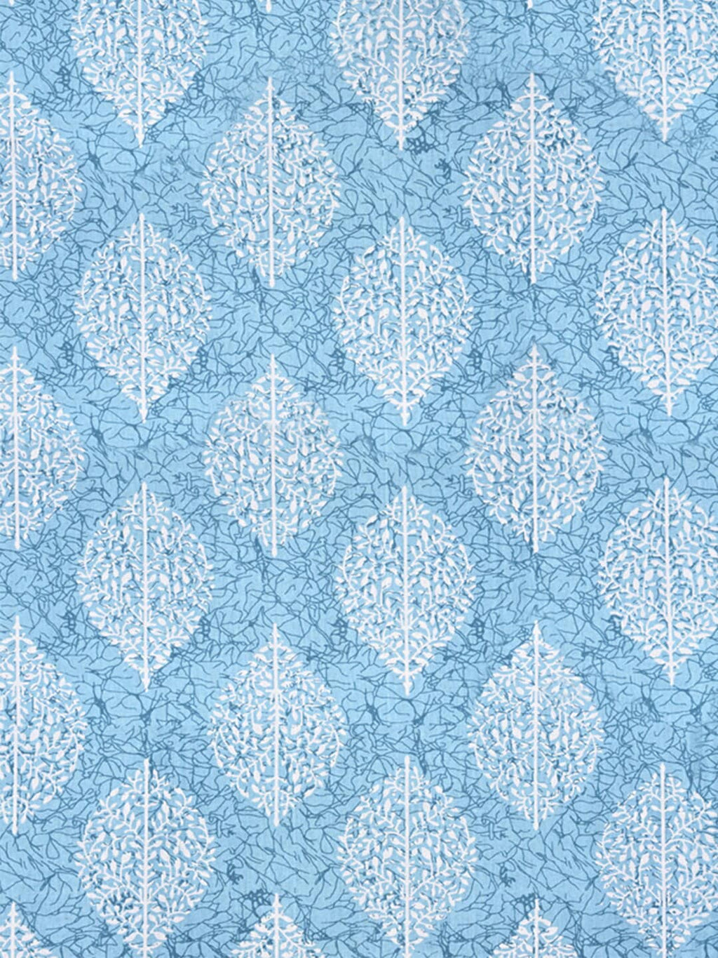 Urban Magic Blue Ethnic Motifs Printed Cotton 104 TC Queen Bedsheet With 2 Pillow Covers