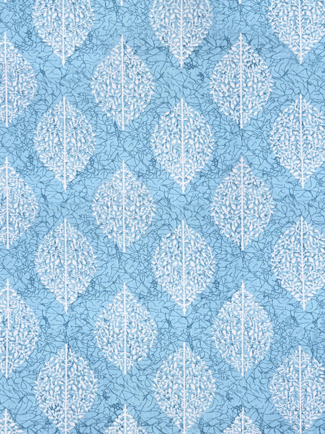 Urban Magic Blue Ethnic Motifs Printed Cotton 104 TC Queen Bedsheet With 2 Pillow Covers