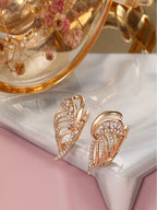 Shining Diva 18k Rose Gold Plated Zircon Earrings - Distacart