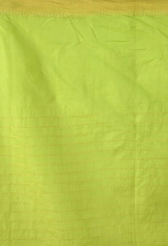 Mominos Fashion Moeza Parrot Green Bhagalpuri Handloom Silk Raj Shree Saree with unstitched Blouse piece - Distacart