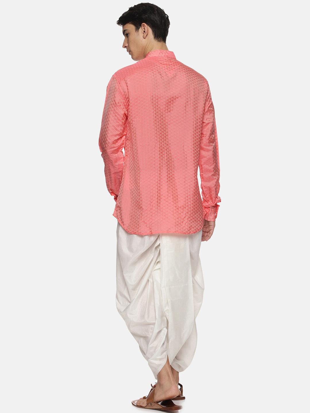 Sethukrishna Men Red Striped Kurta with Dhoti Pants - Distacart