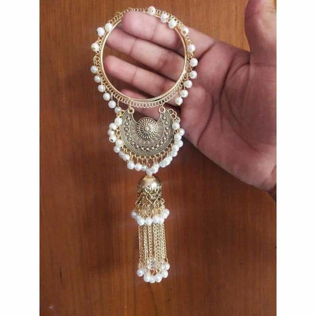 MS Fashion India Gold Color With White Pearls Party Wear Latkan Bangles