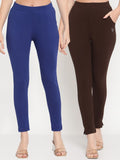 TAG 7 Pack of 2 Blue & Brown Ankle-Length Leggings