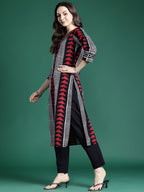 Indo Era Printed Regular Thread Work Pure Cotton Kurta with Trousers & With Dupatta - Distacart