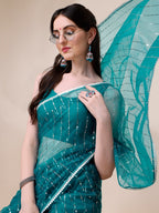 Sangria Embellished Net Saree - Distacart