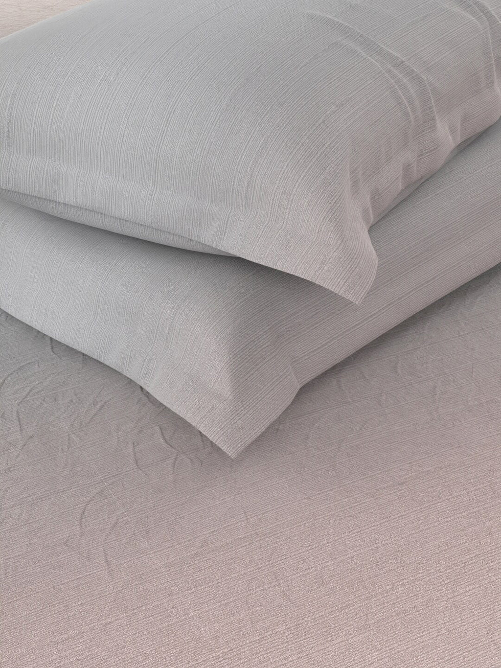 Nautica Grey & Pink 160 TC King Bedsheet With 2 Pillow Covers